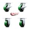 Service Caster 5 Inch Green Poly on Cast Iron Caster Set with Roller Bearing 2 Brakes 2 Rigid SCC-35S520-PUR-GB-SLB-2-R-2 - alternate 4